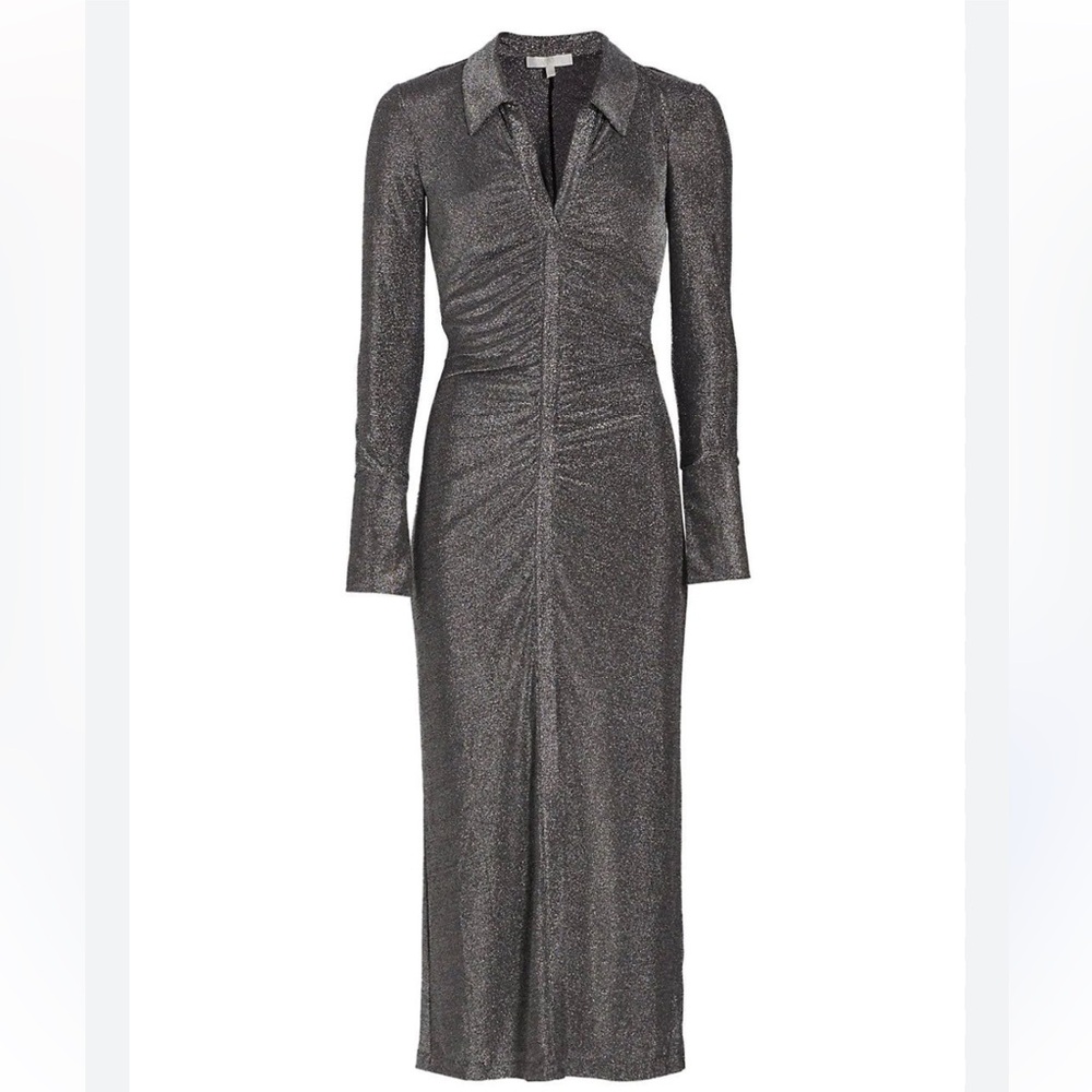 NWT Anthropologie WAYF shimmery silver  dress - Picture 3 of 4